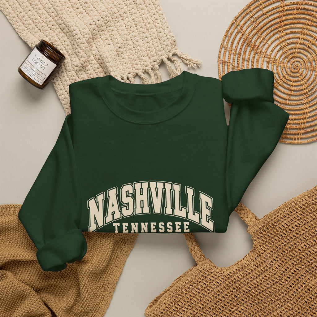Nashville Vintage Varsity Crewneck Sweatshirt