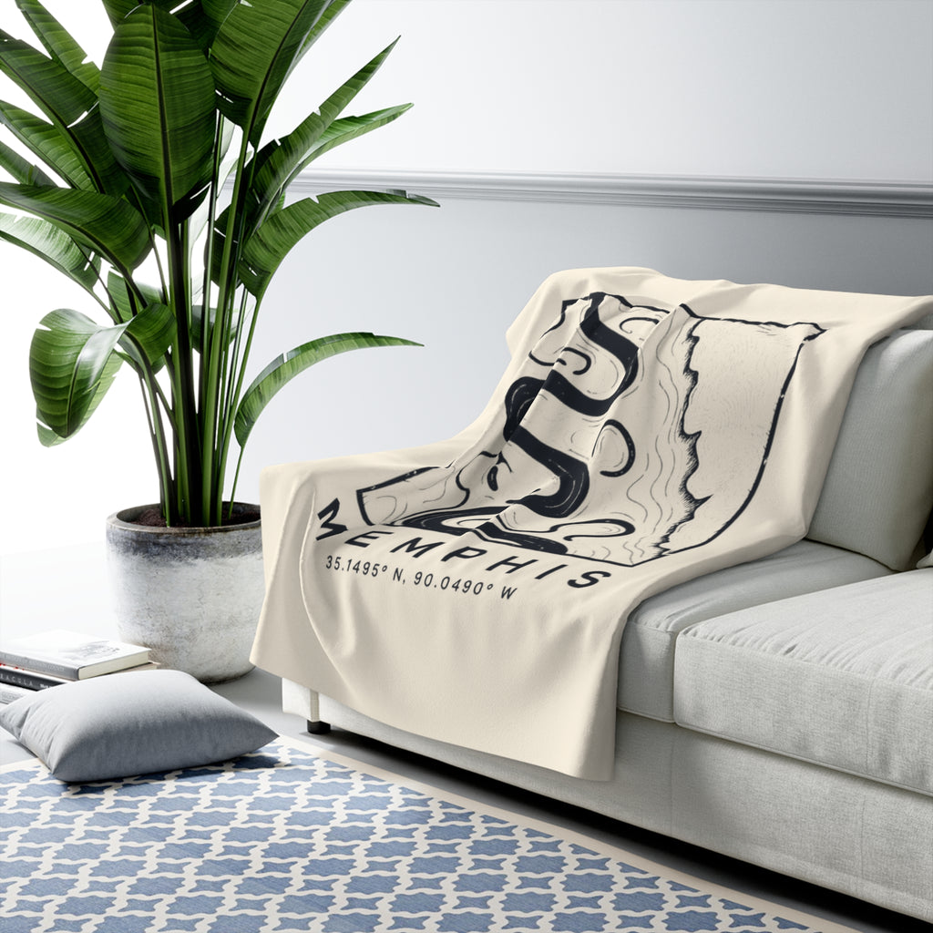 Memphis Topo Map Sherpa Blanket
