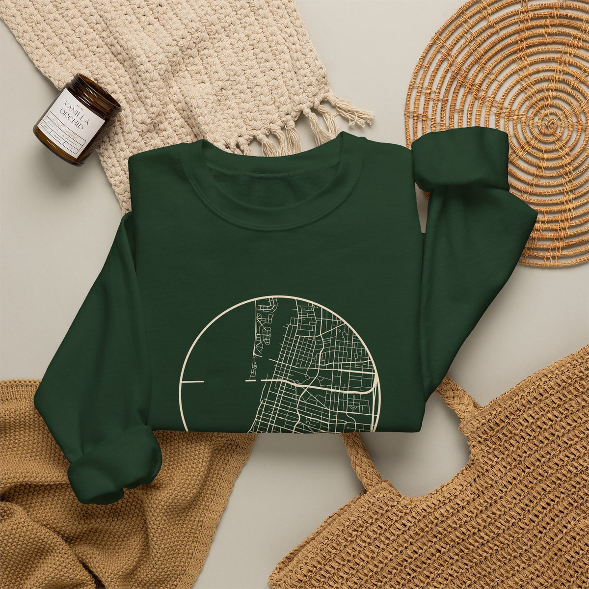 Memphis Street Map Crewneck Sweatshirt