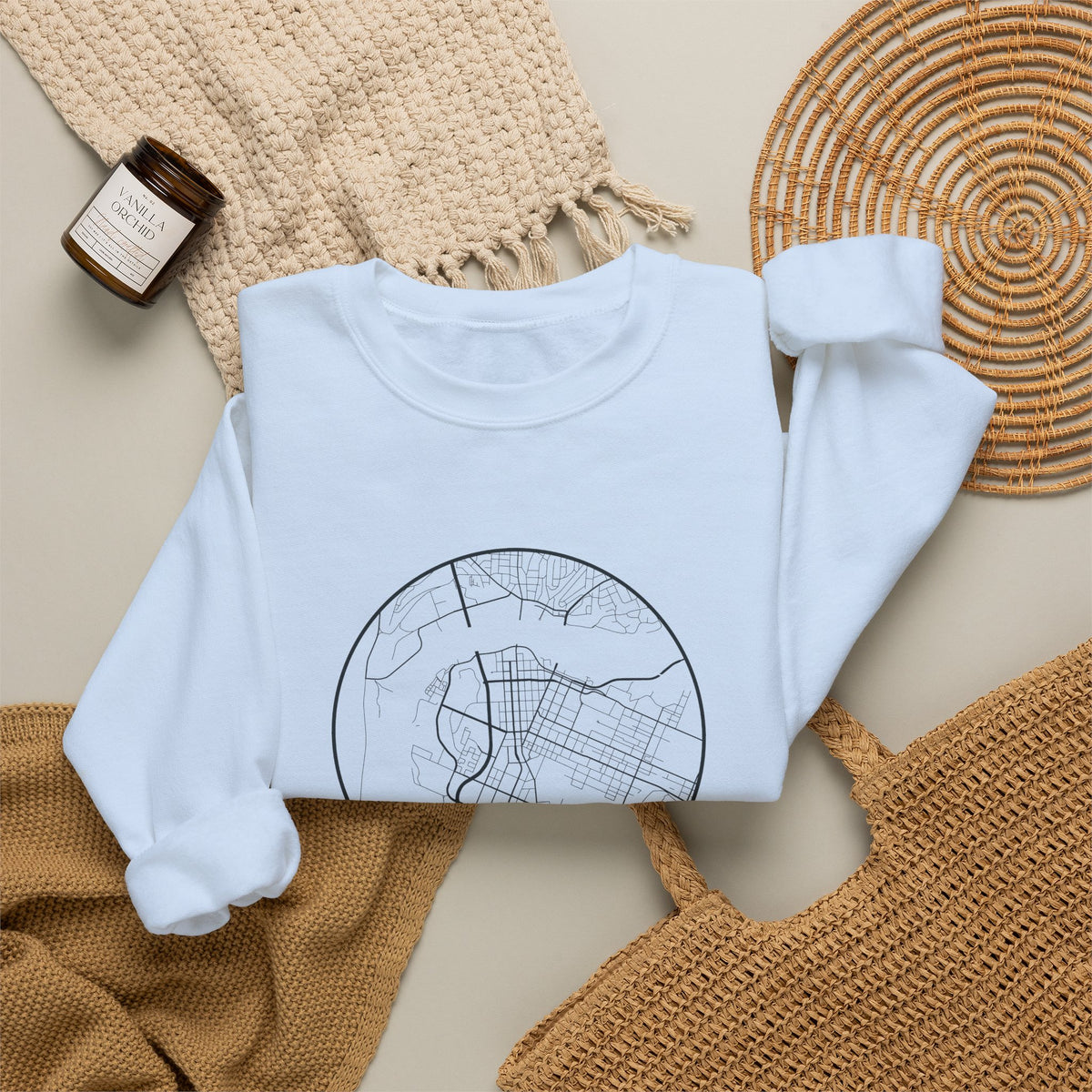 Chattanooga Street Map Crewneck Sweatshirt