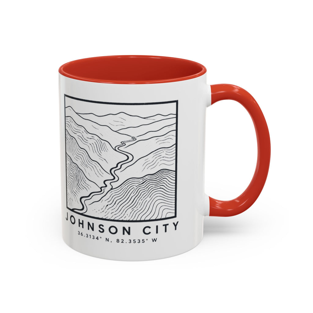 Johnson City Topo Map Accent Mug