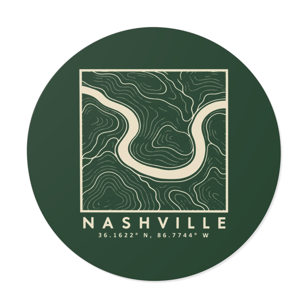 Nashville Topo Map Sticker (Forest Green)