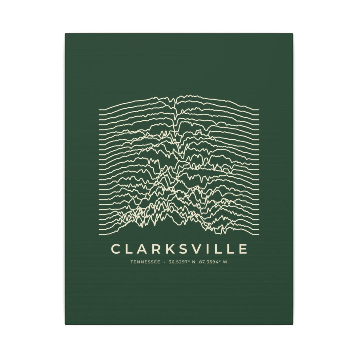 Clarksville Ridgeline Canvas Print (Forest Green)