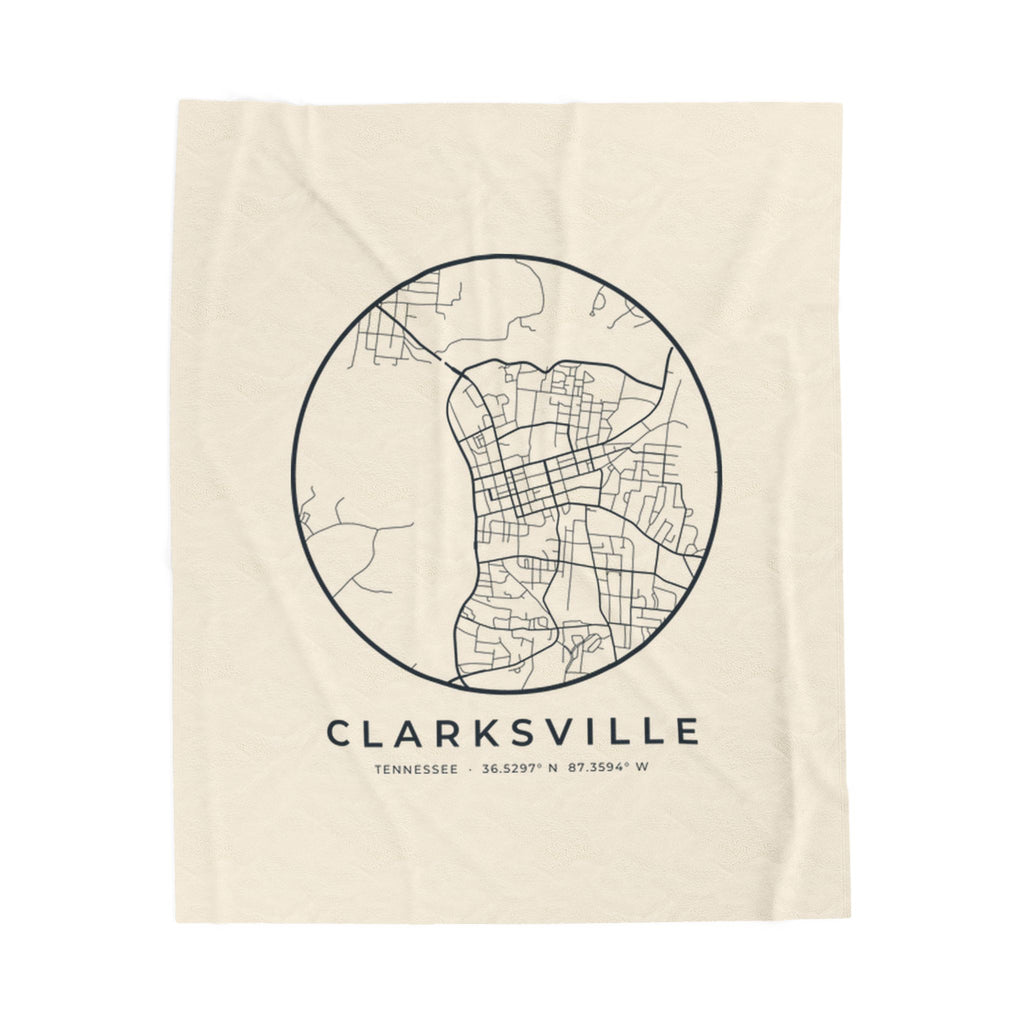 Clarksville Street Map Blanket