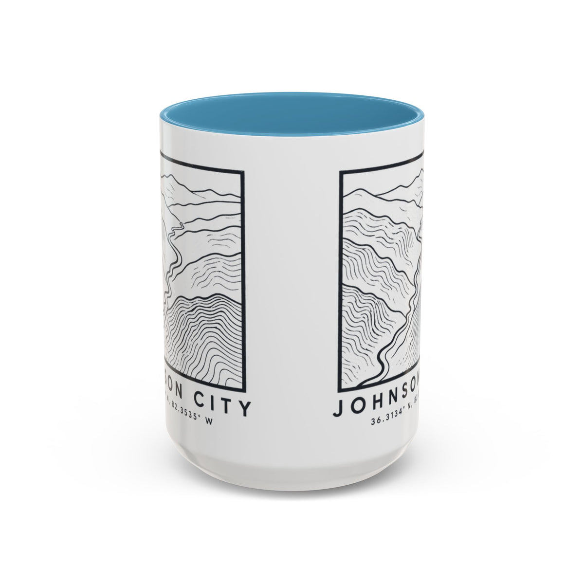 Johnson City Topo Map Accent Mug