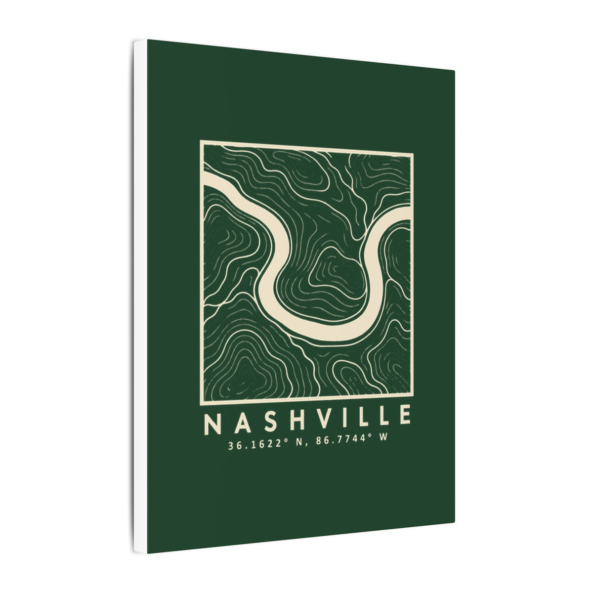 Nashville Topo Map Canvas Print (Forest Green)