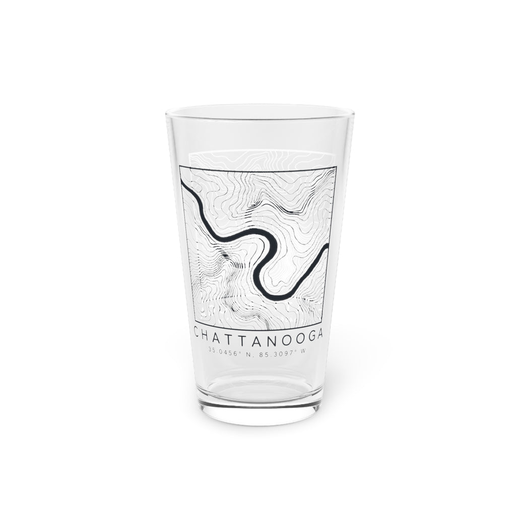 Chattanooga Topo Map Pint Glass