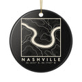 Nashville Topo Map Ornament (Black)