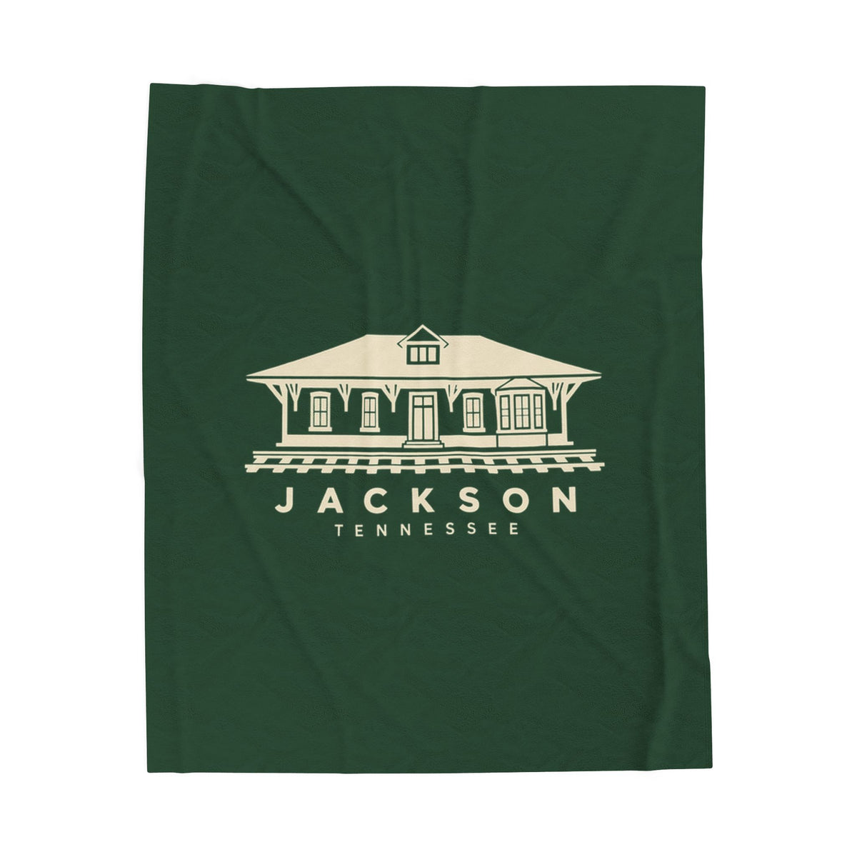 Jackson Train Depot Blanket (Forest Green)