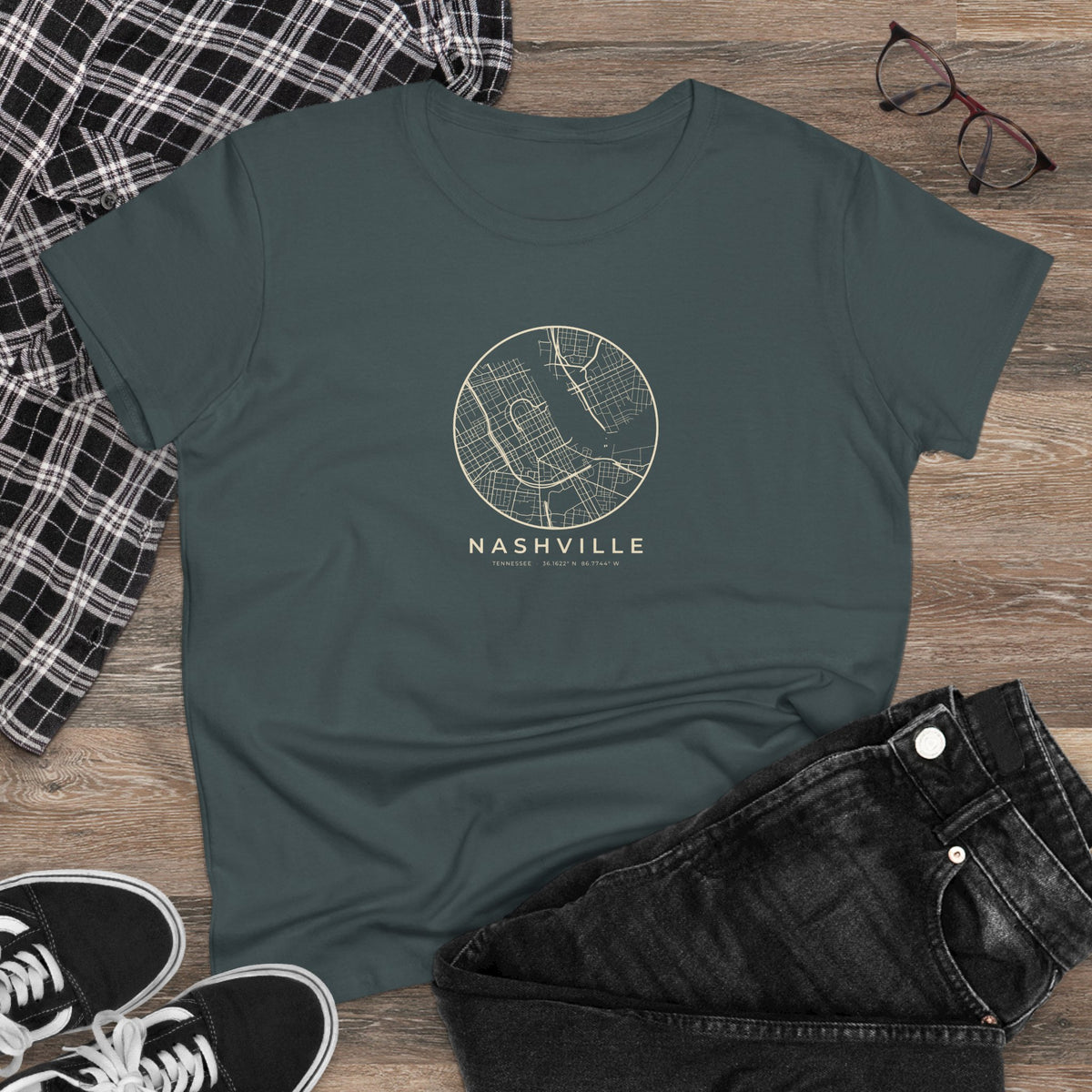 Nashville Street Map Women's T-Shirt