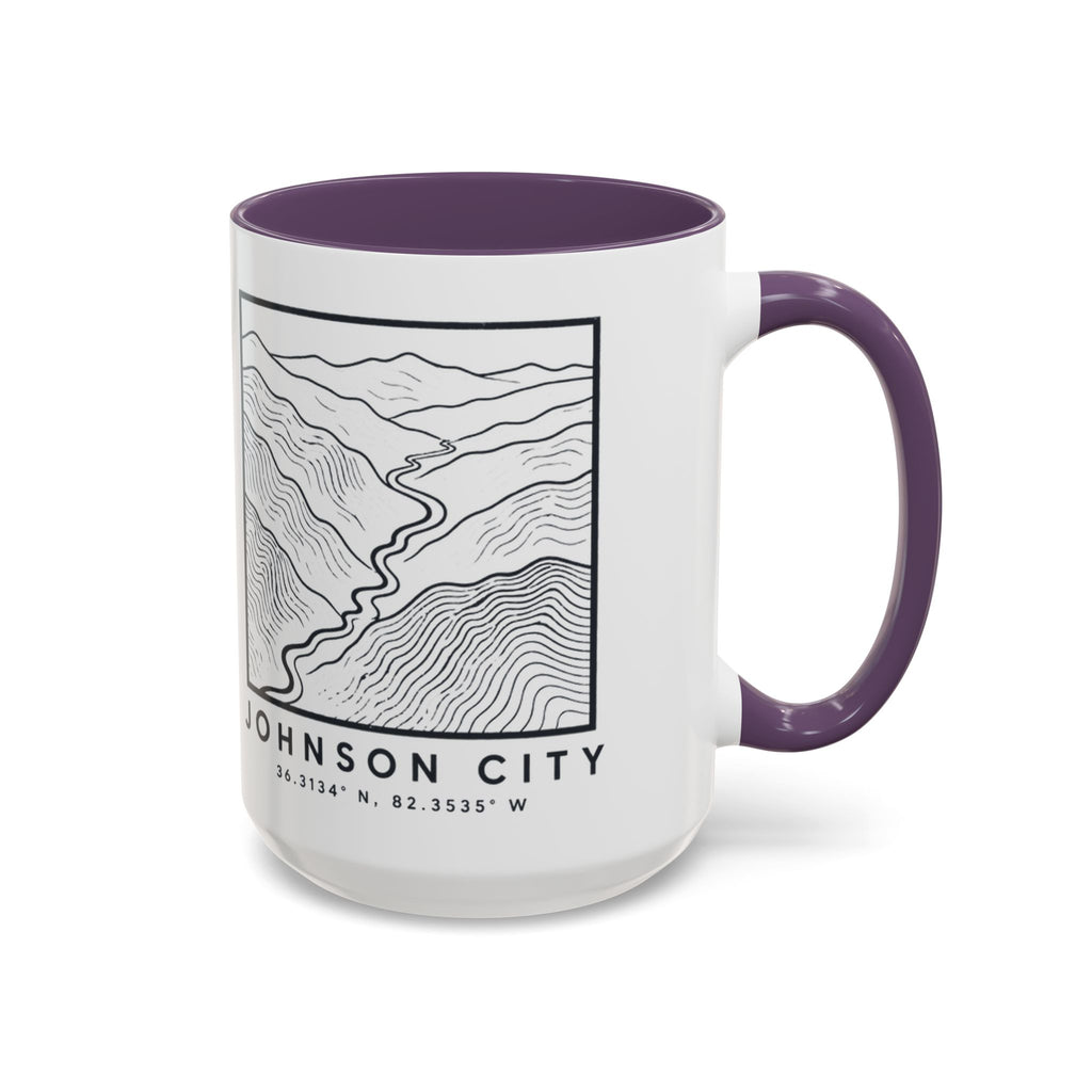Johnson City Topo Map Accent Mug