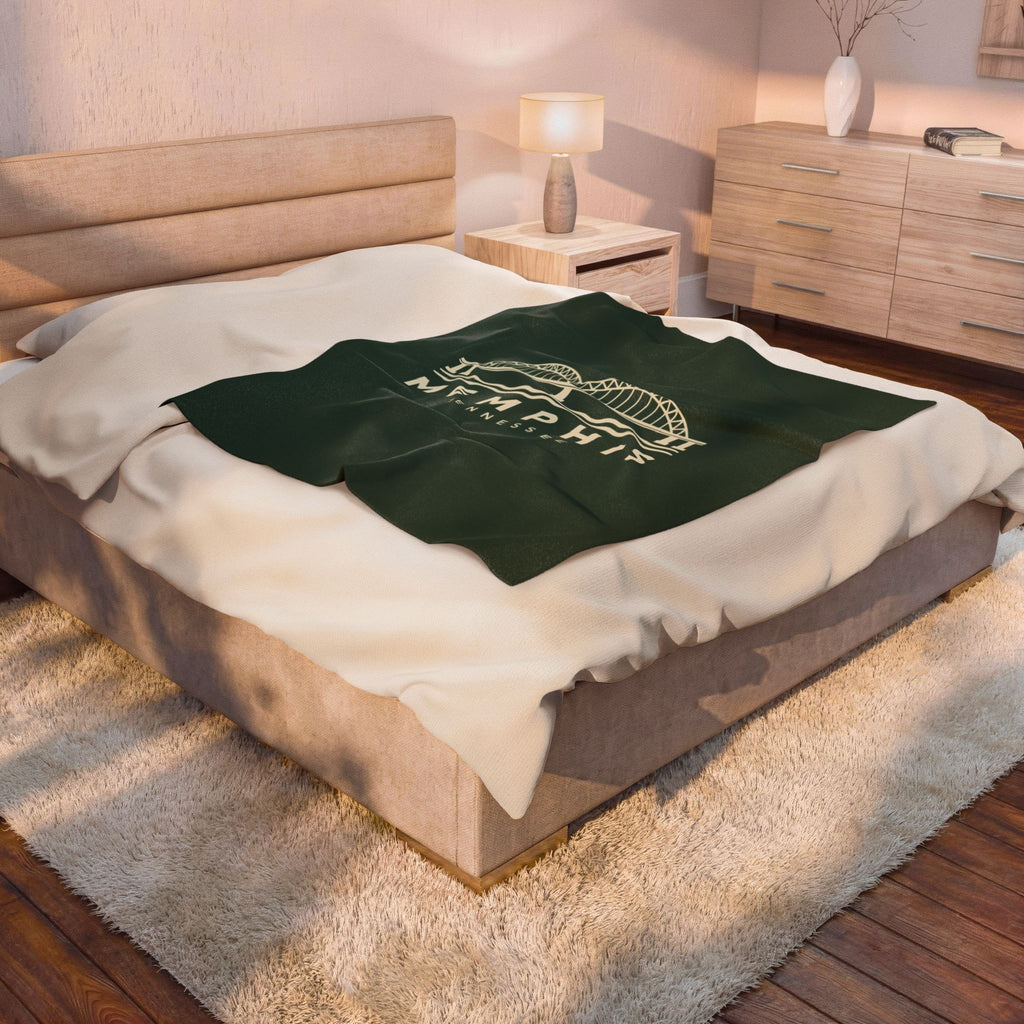 Memphis Hernando de Soto Bridge Blanket (Forest Green)