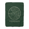 Murfreesboro Street Map Sherpa Blanket (Forest Green)