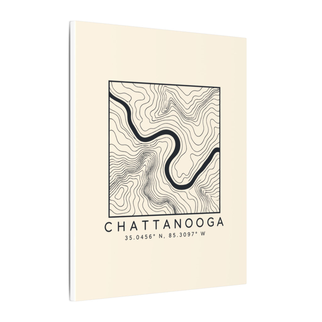 Chattanooga Topo Map Canvas Print
