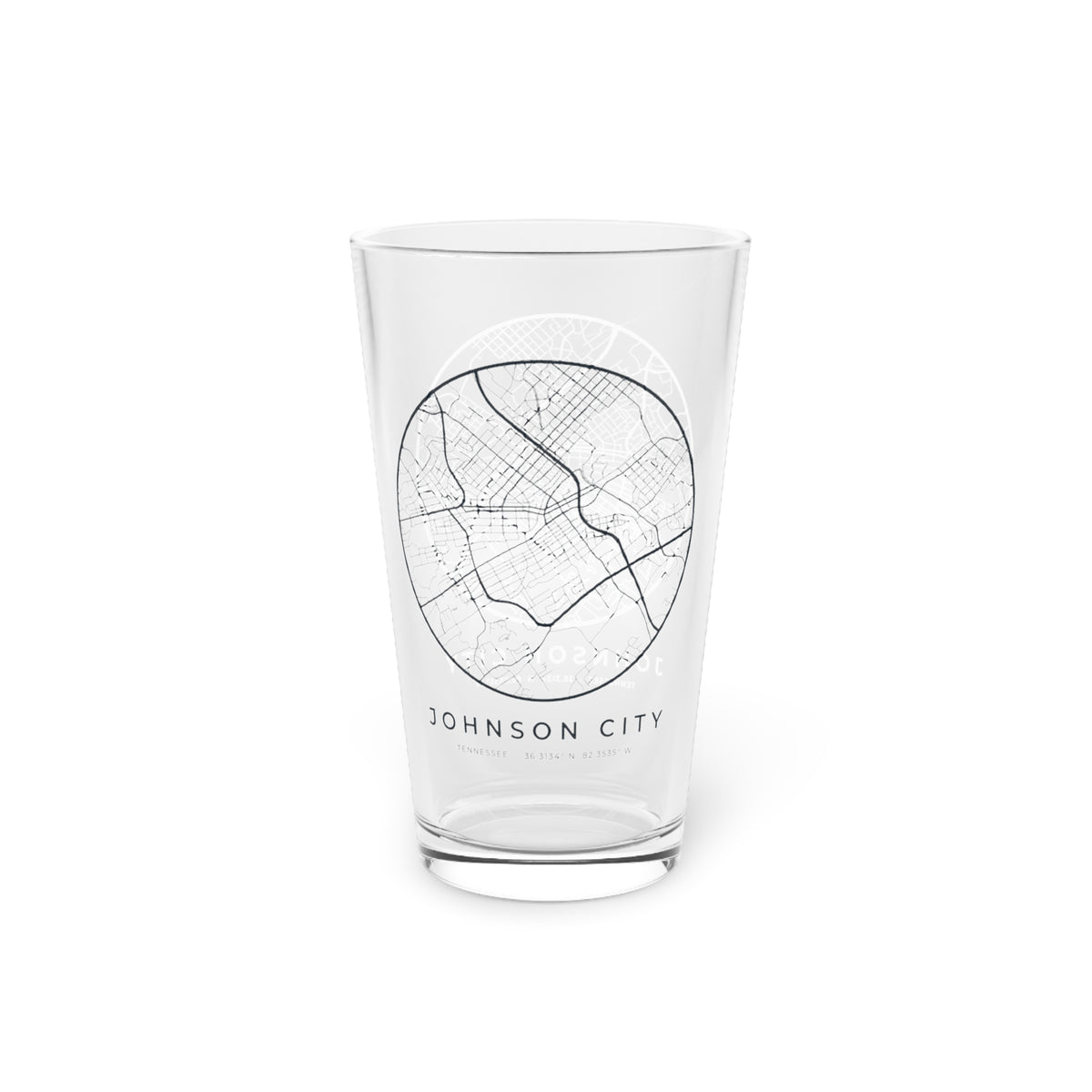 Johnson City Street Map Pint Glass
