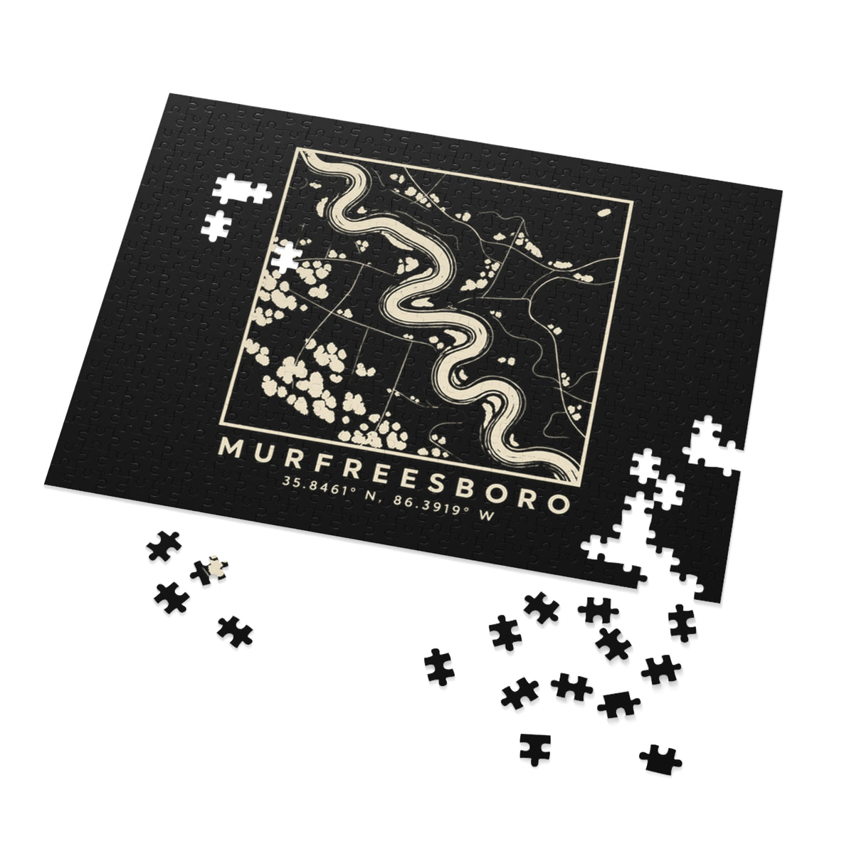 Murfreesboro Topo Map Puzzle (Black)