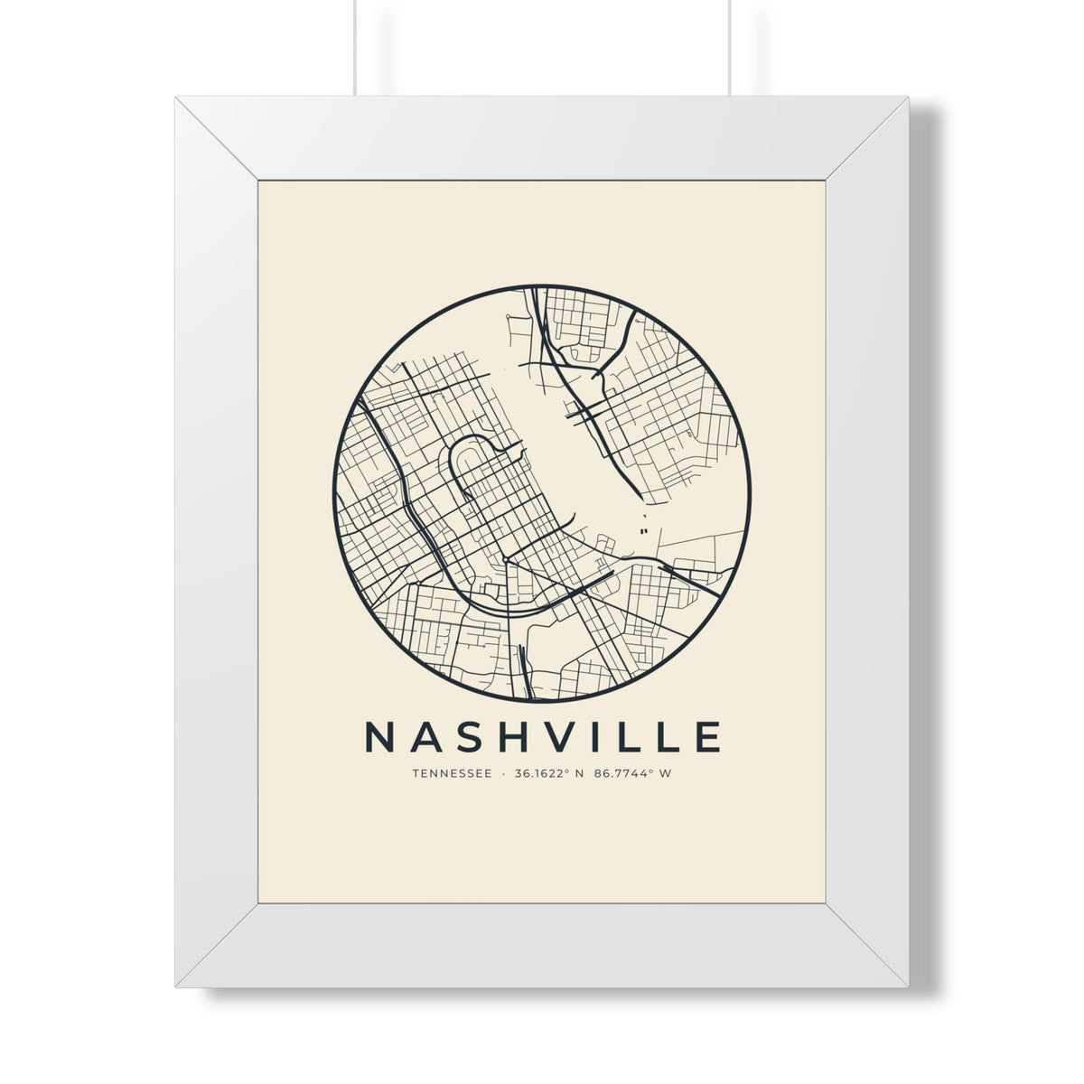 Nashville Street Map Framed Print