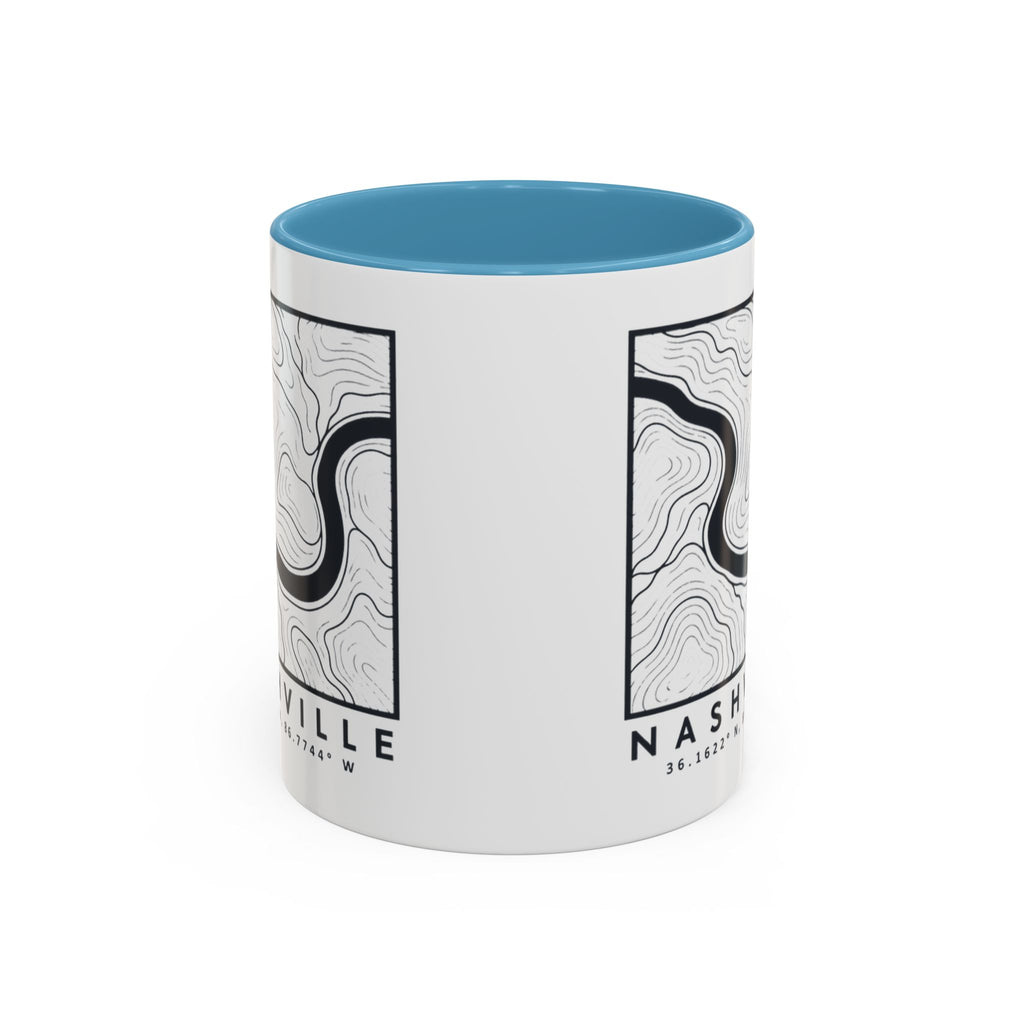 Nashville Topo Map Accent Mug