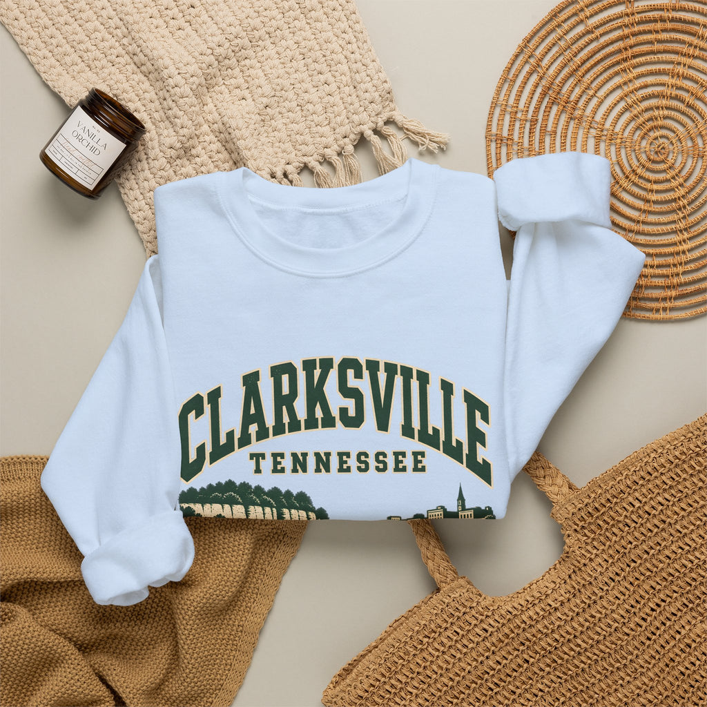 Clarksville Vintage Varsity Crewneck Sweatshirt