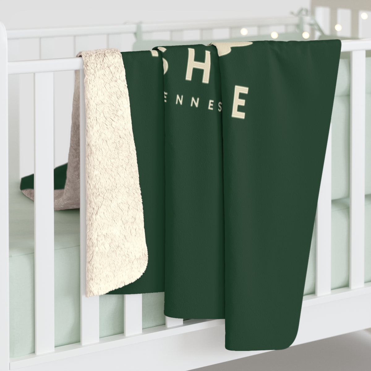 Nashville Parthenon Sherpa Blanket (Forest Green)