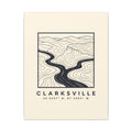 Clarksville Topo Map Canvas Print