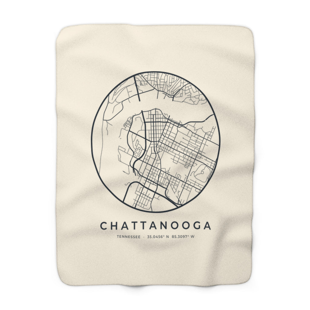 Chattanooga Street Map Sherpa Blanket
