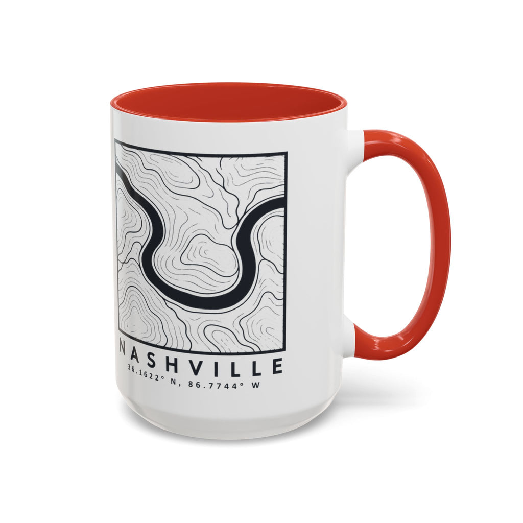 Nashville Topo Map Accent Mug