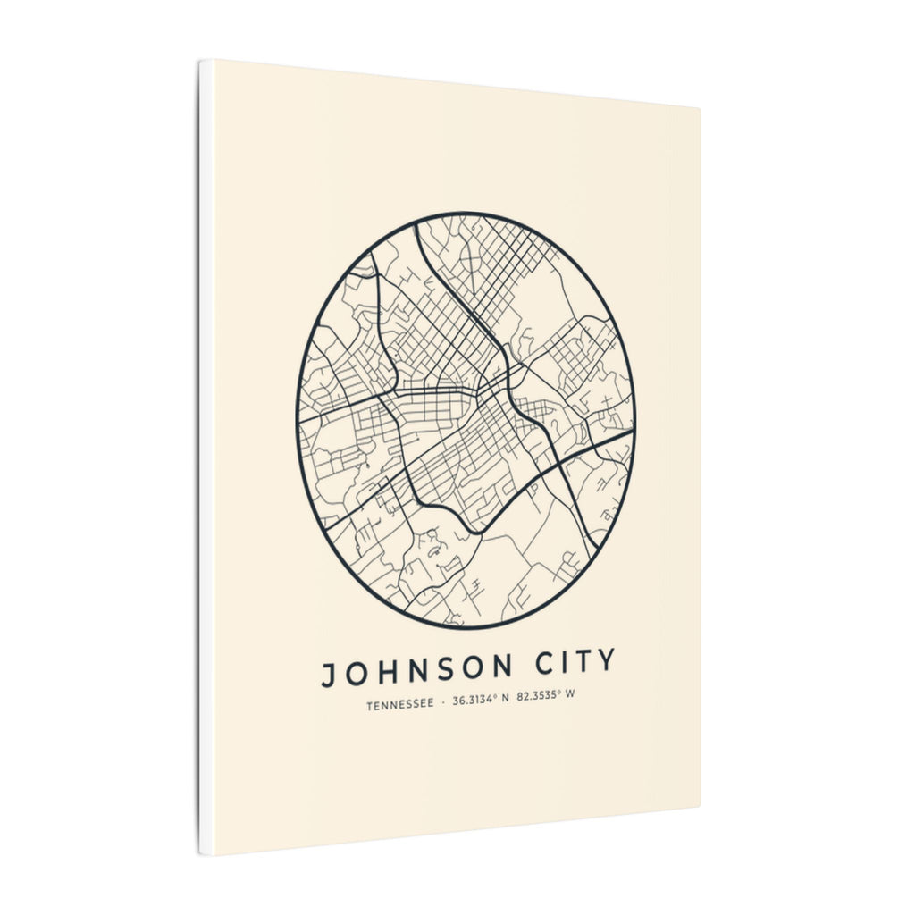 Johnson City Street Map Canvas Print