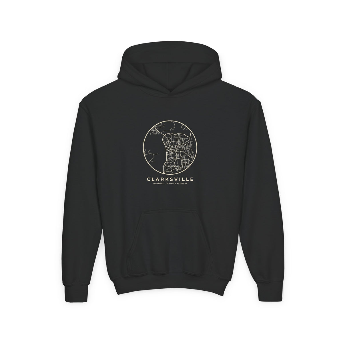 Clarksville Street Map Kids Hoodie