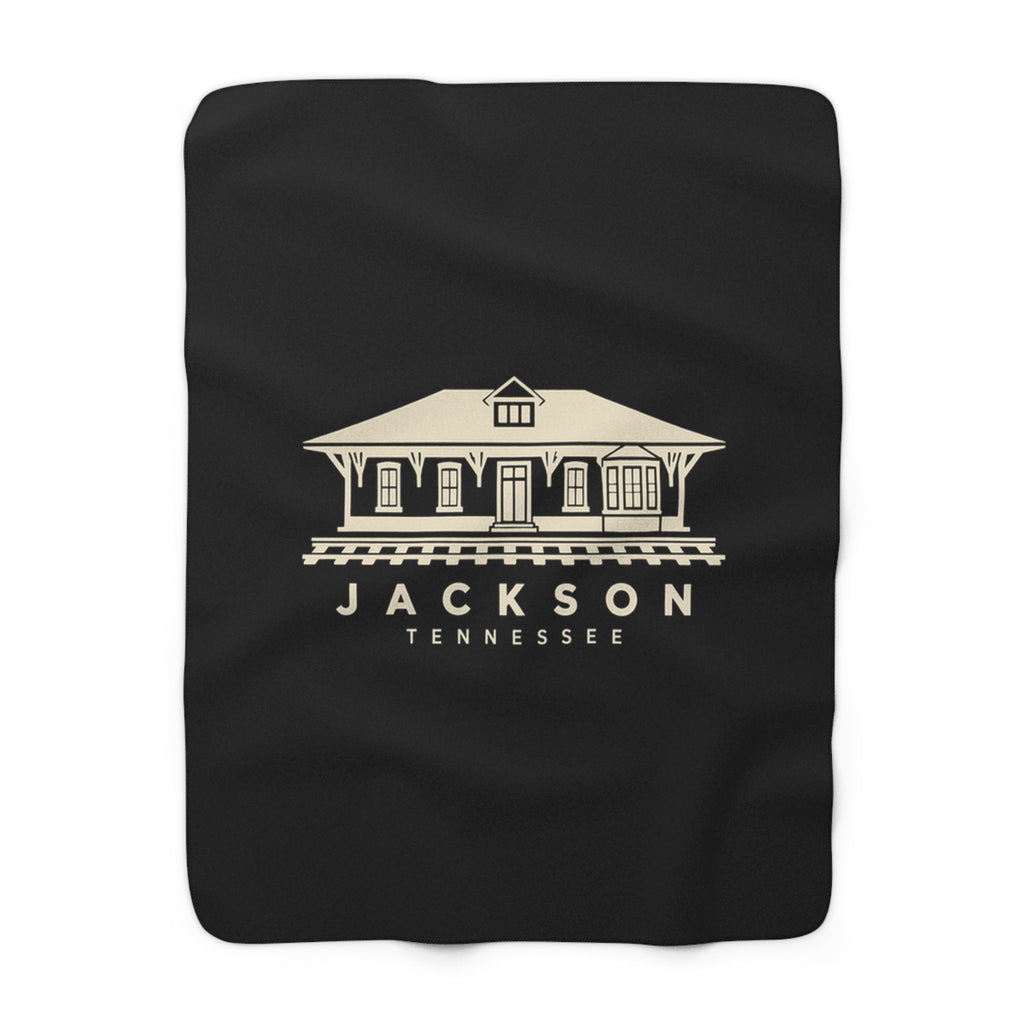 Jackson Train Depot Sherpa Blanket (Black)
