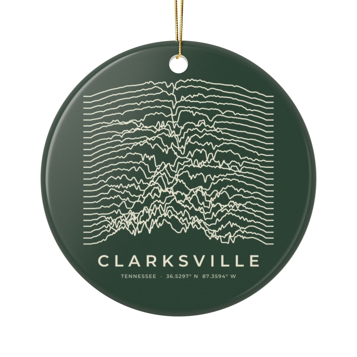 Clarksville Ridgeline Ornament (Forest Green)