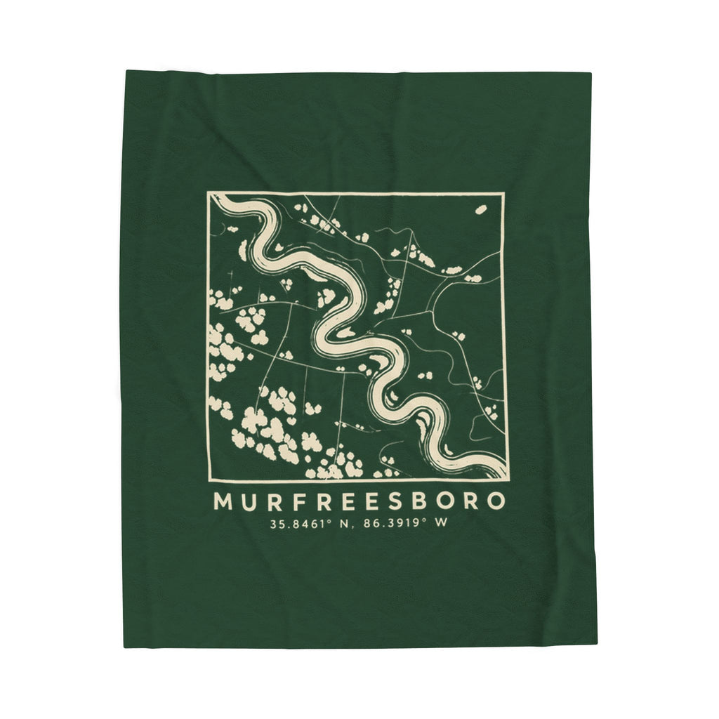 Murfreesboro Topo Map Blanket (Forest Green)