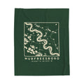 Murfreesboro Topo Map Blanket (Forest Green)