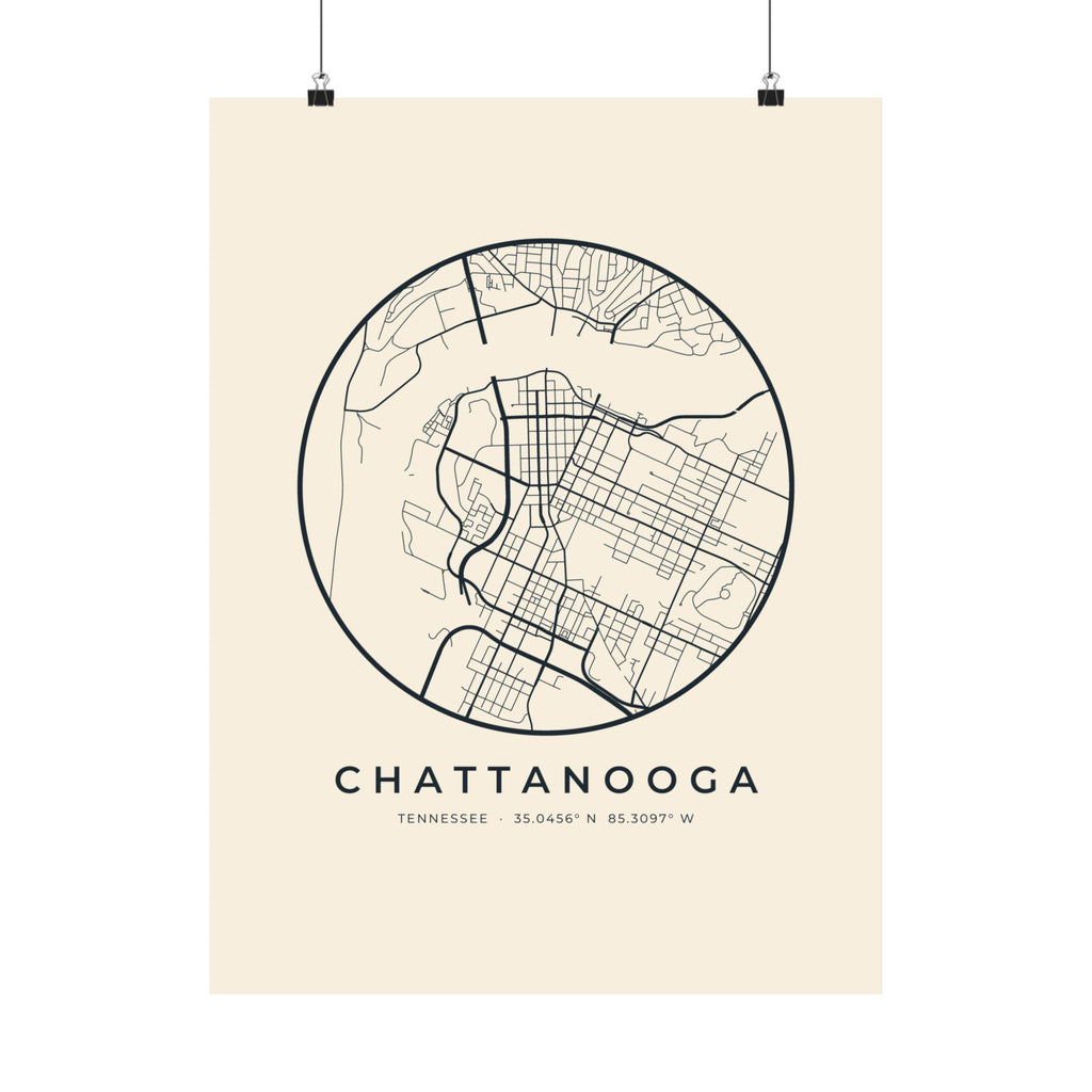 Chattanooga Street Map Poster