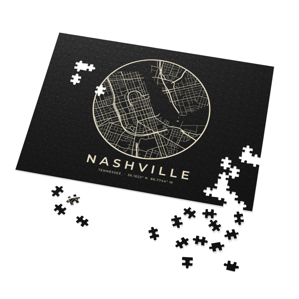 Nashville Street Map Puzzle (Black)