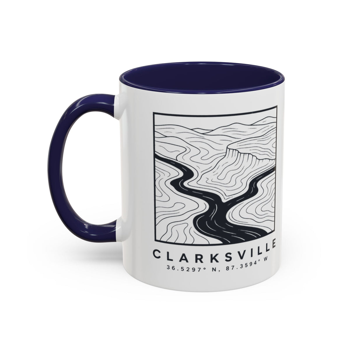 Clarksville Topo Map Accent Mug