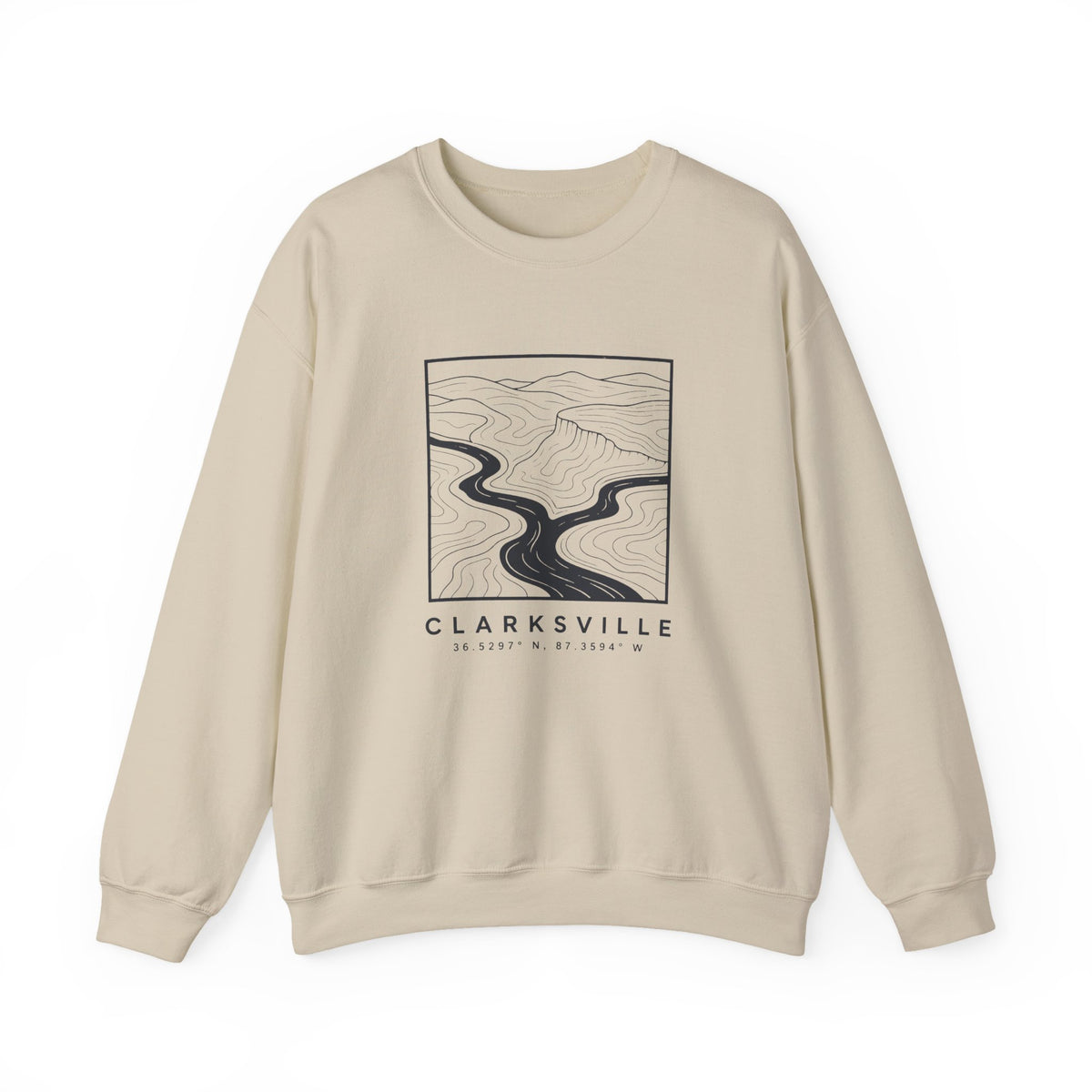 Clarksville Topo Map Crewneck Sweatshirt