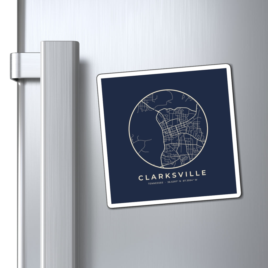 Clarksville Street Map Magnet (Navy)
