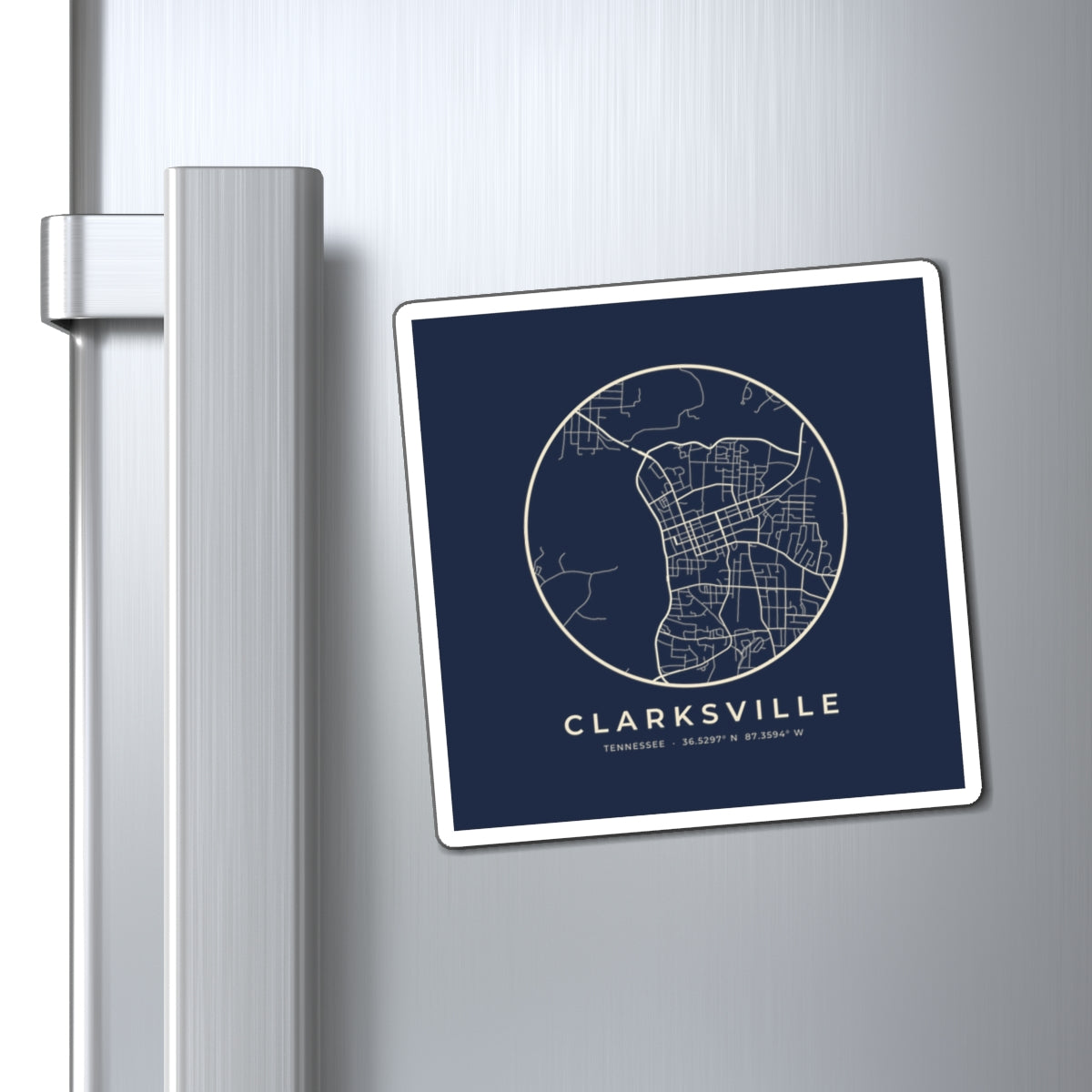Clarksville Street Map Magnet (Navy)