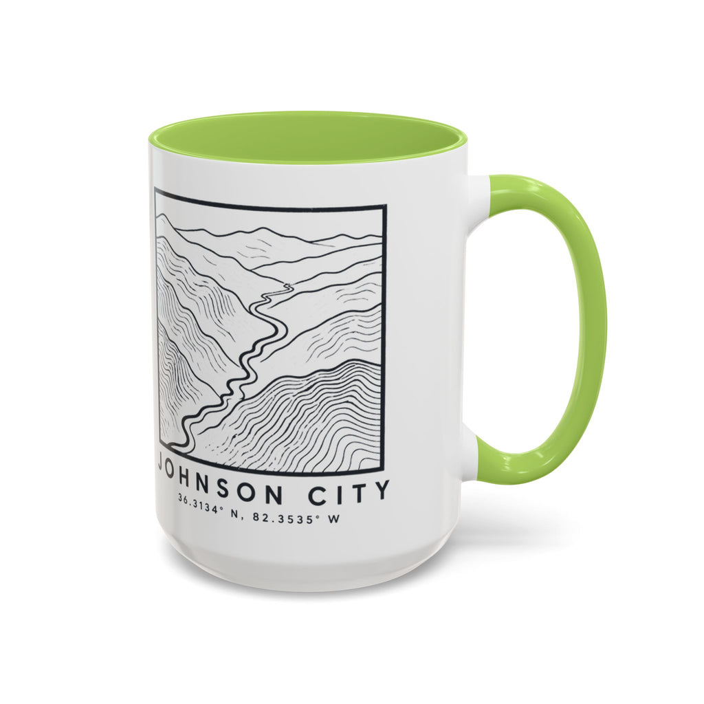 Johnson City Topo Map Accent Mug