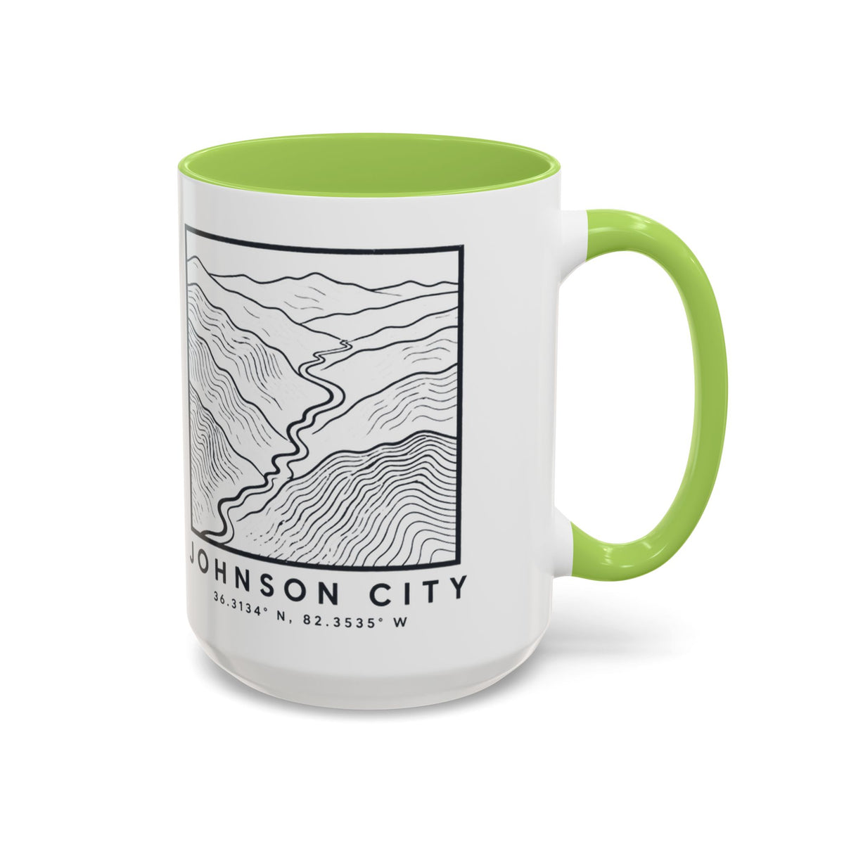 Johnson City Topo Map Accent Mug