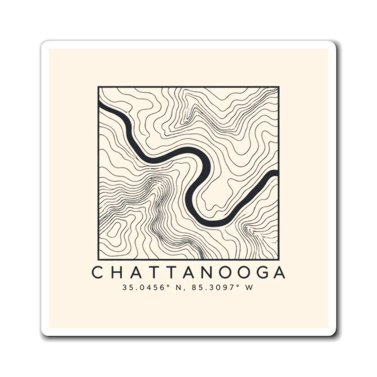 Chattanooga Topo Map Magnet