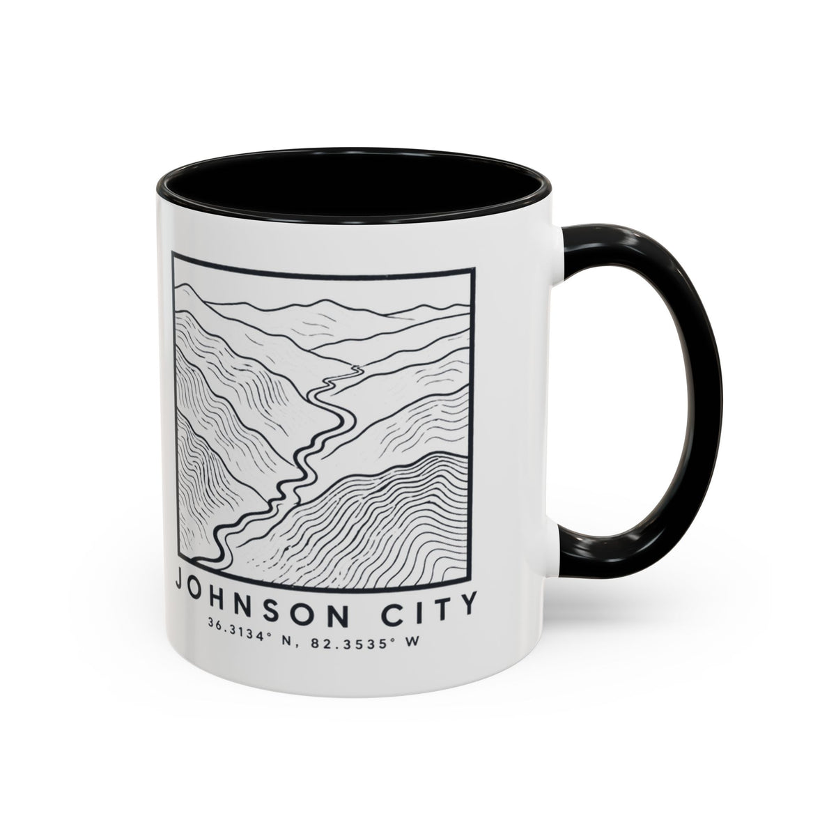 Johnson City Topo Map Accent Mug