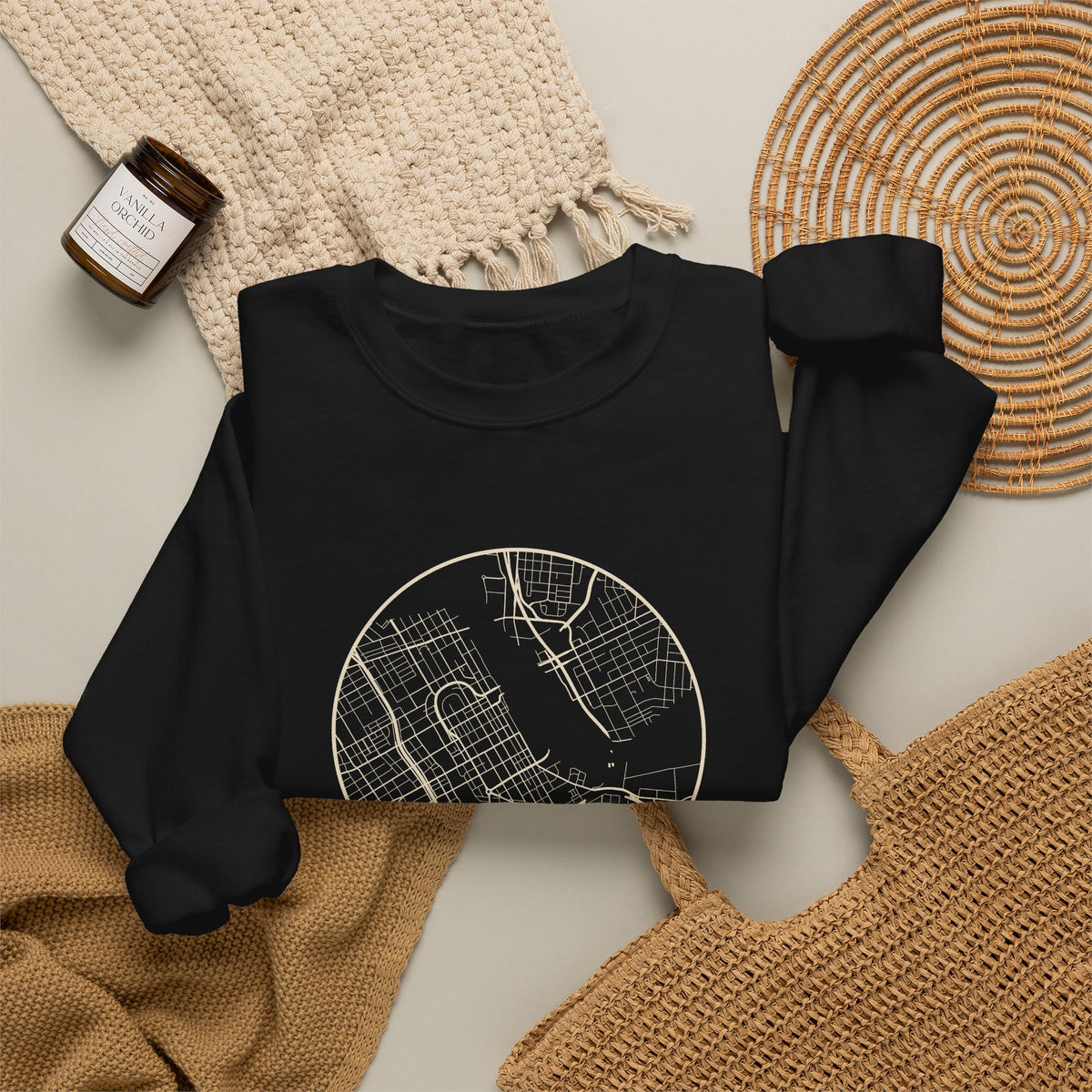 Nashville Street Map Crewneck Sweatshirt