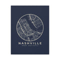 Nashville Street Map Canvas Print (Navy)