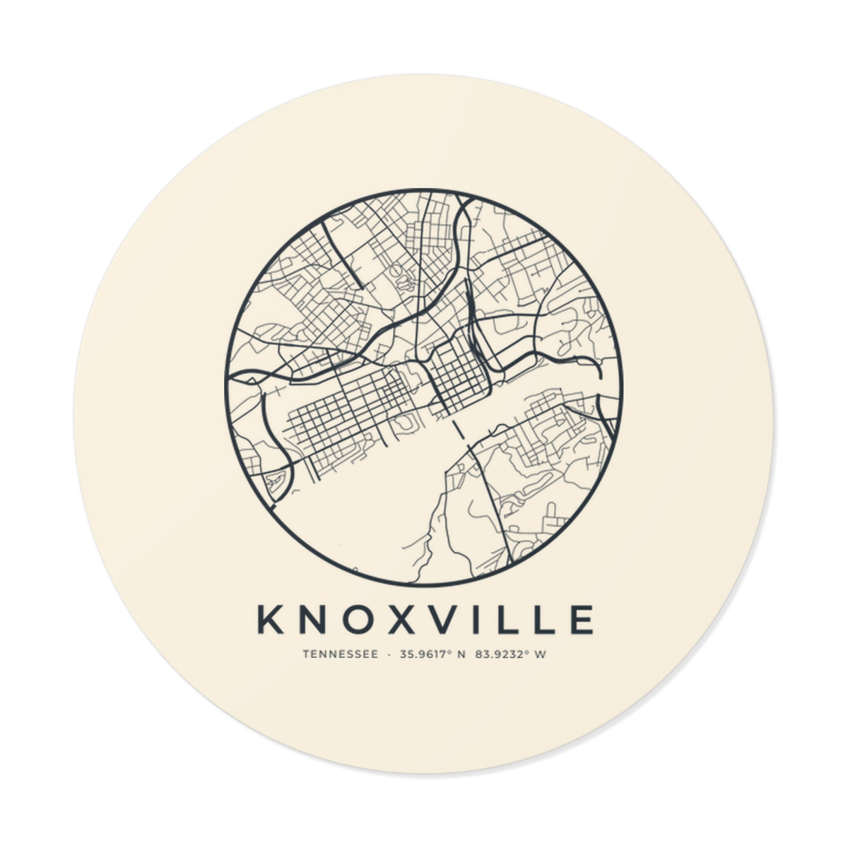 Knoxville Street Map Sticker