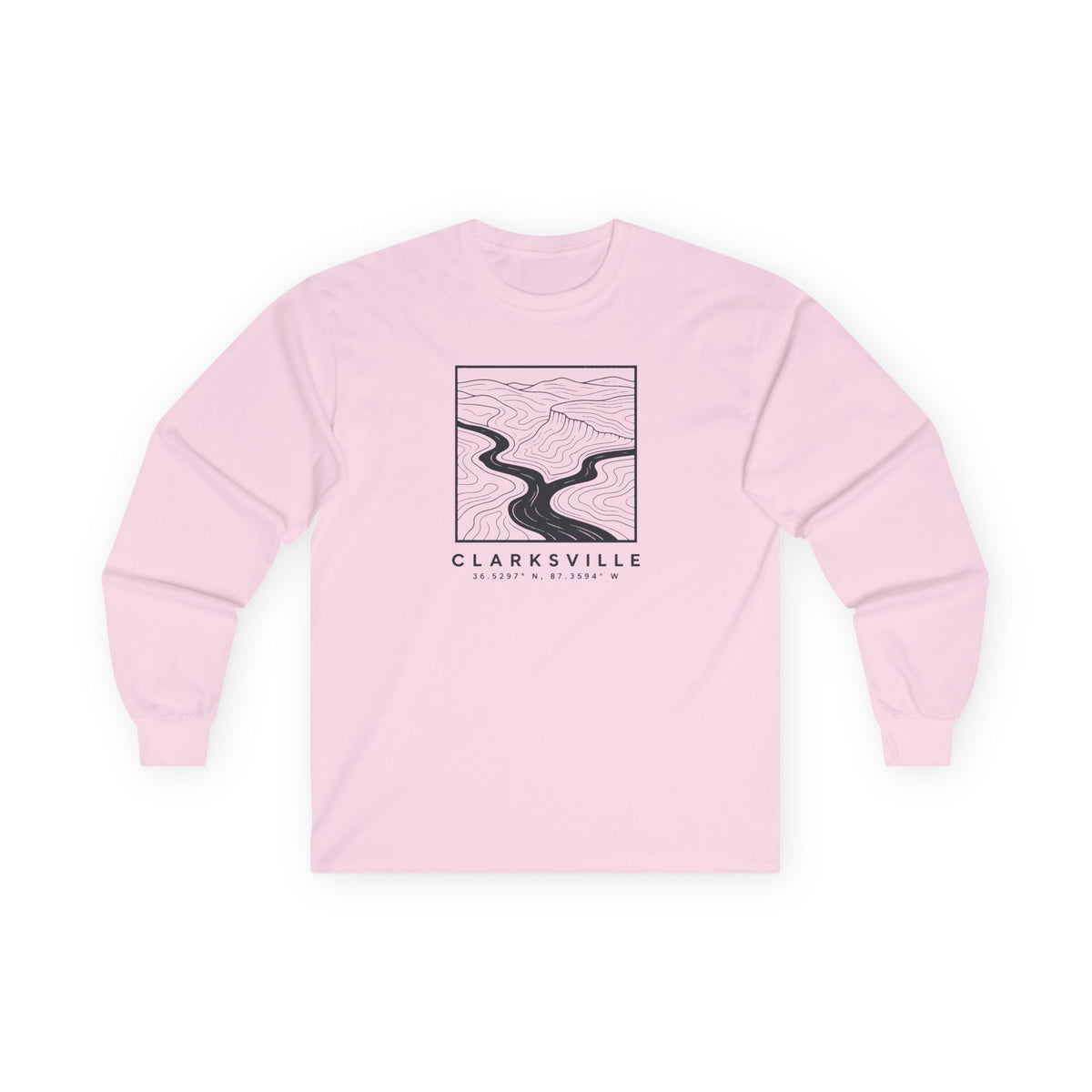Clarksville Topo Map Long Sleeve T-Shirt