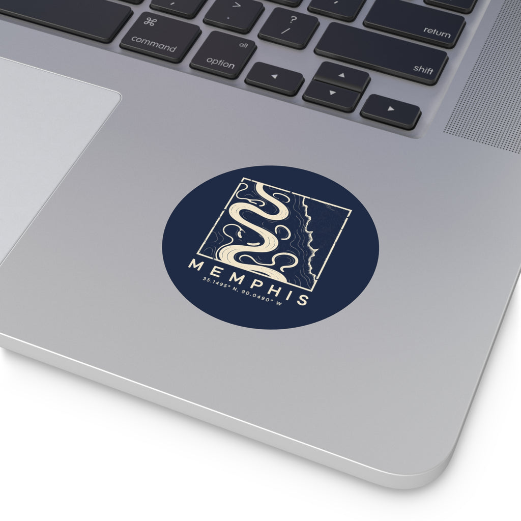 Memphis Topo Map Sticker (Navy)