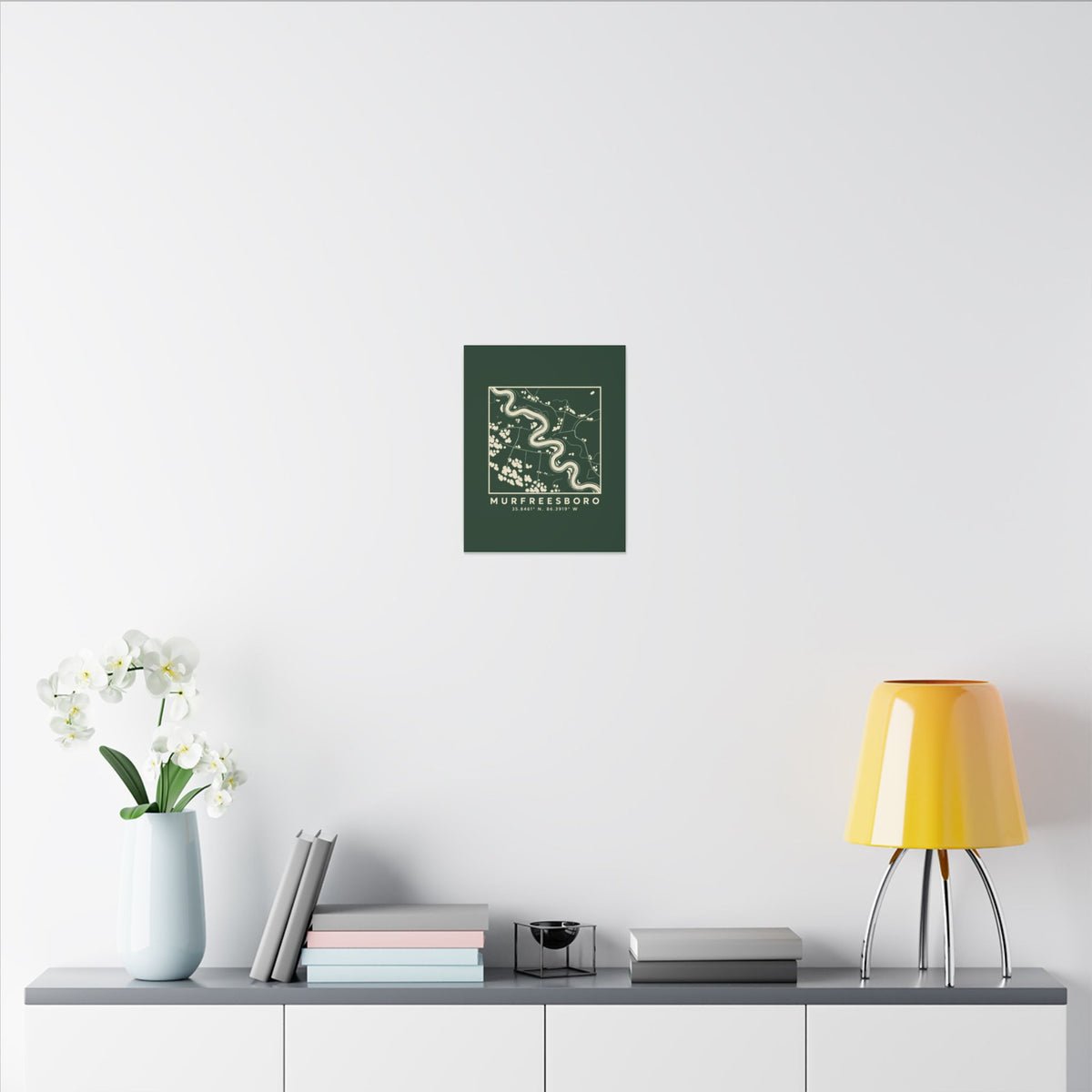 Murfreesboro Topo Map Canvas Print (Forest Green)
