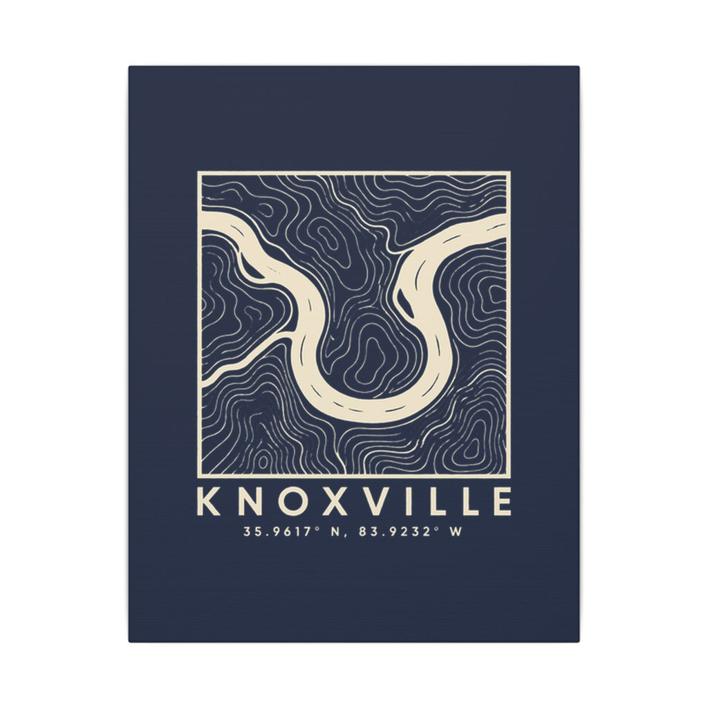 Knoxville Topo Map Canvas Print (Navy)